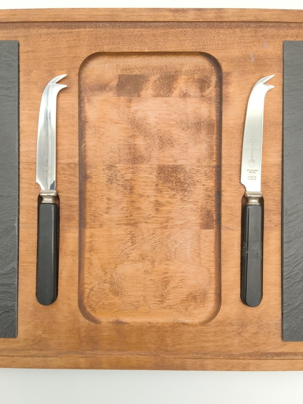 Vintage Baribocraft Maple Cheese Board Slate Slabs in Original Box - Picture 8 of 12